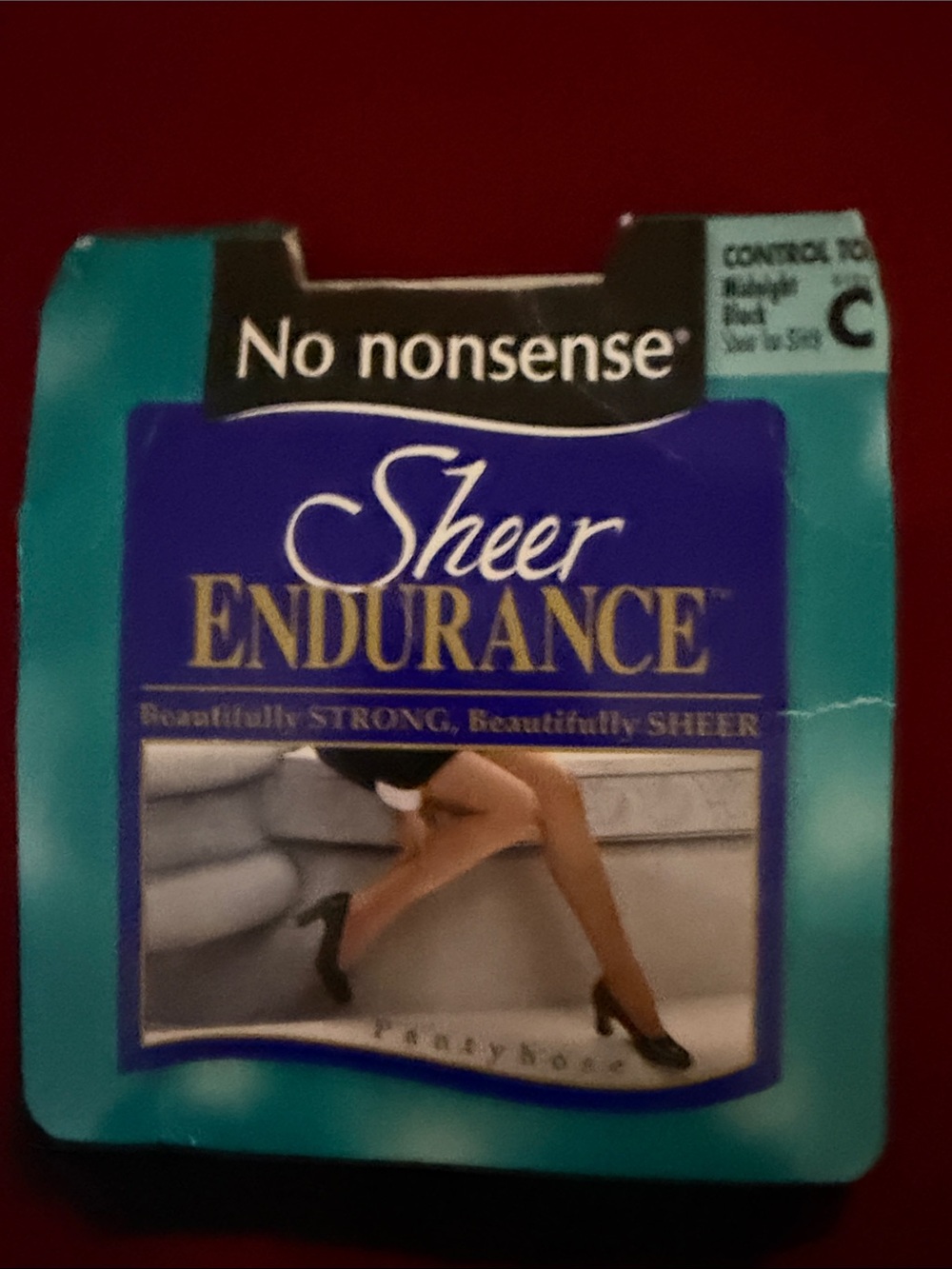 Sheer Endurance Control Top Hosiery - midnight black